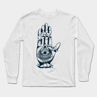 All-Seeing Eye Illuminati Conspiracy Hand Long Sleeve T-Shirt